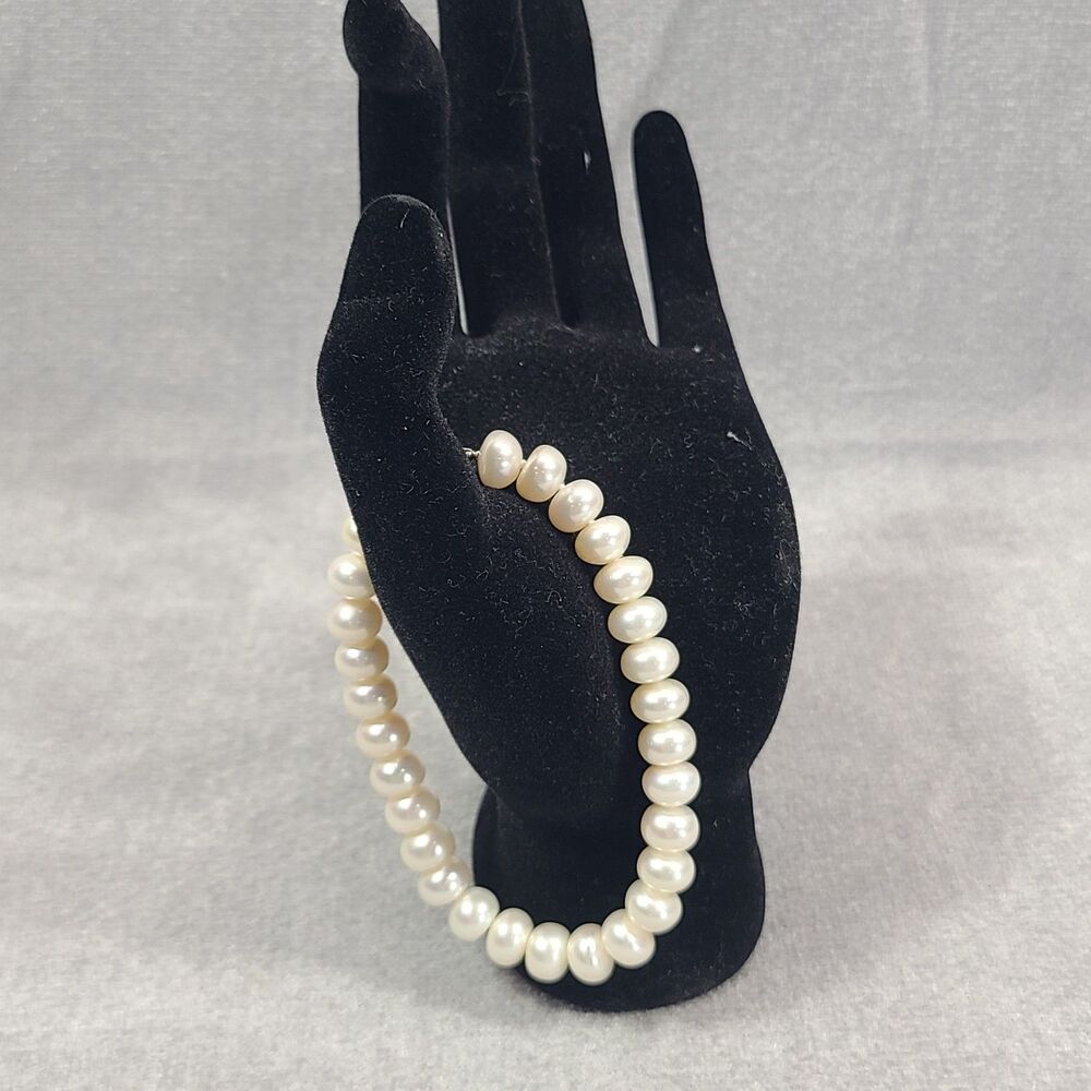 Vtg Imperial Pearl Syndicate IPS Sterling Silver Cultured Pearl 8" Bracelet